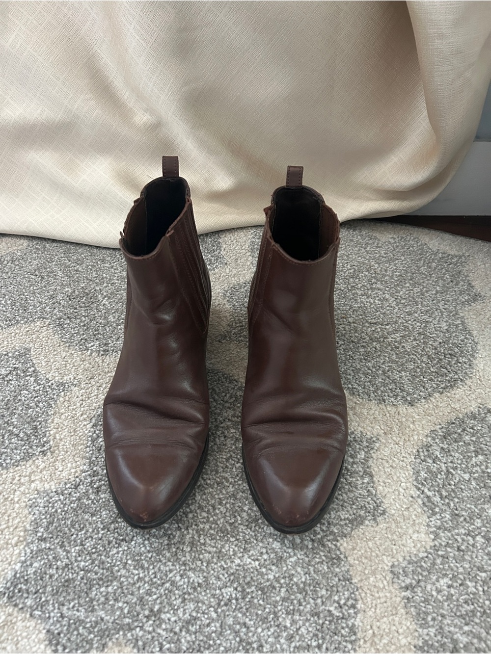 J.Crew Leather Chelsea Boots Dark Brown Pointed Toe Ankle Boots